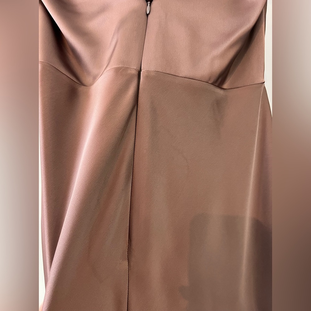 Dessy Collection TH141 SLEEVELESS V-NECK STRETCH SATIN BIAS SLIP MAXI DRESS - Picture 7 of 10